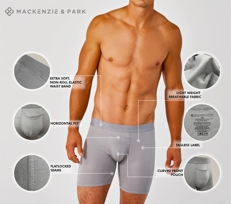 5Mayi Men's Boxer Briefs Fly Front with Pouch Athletic Mens
